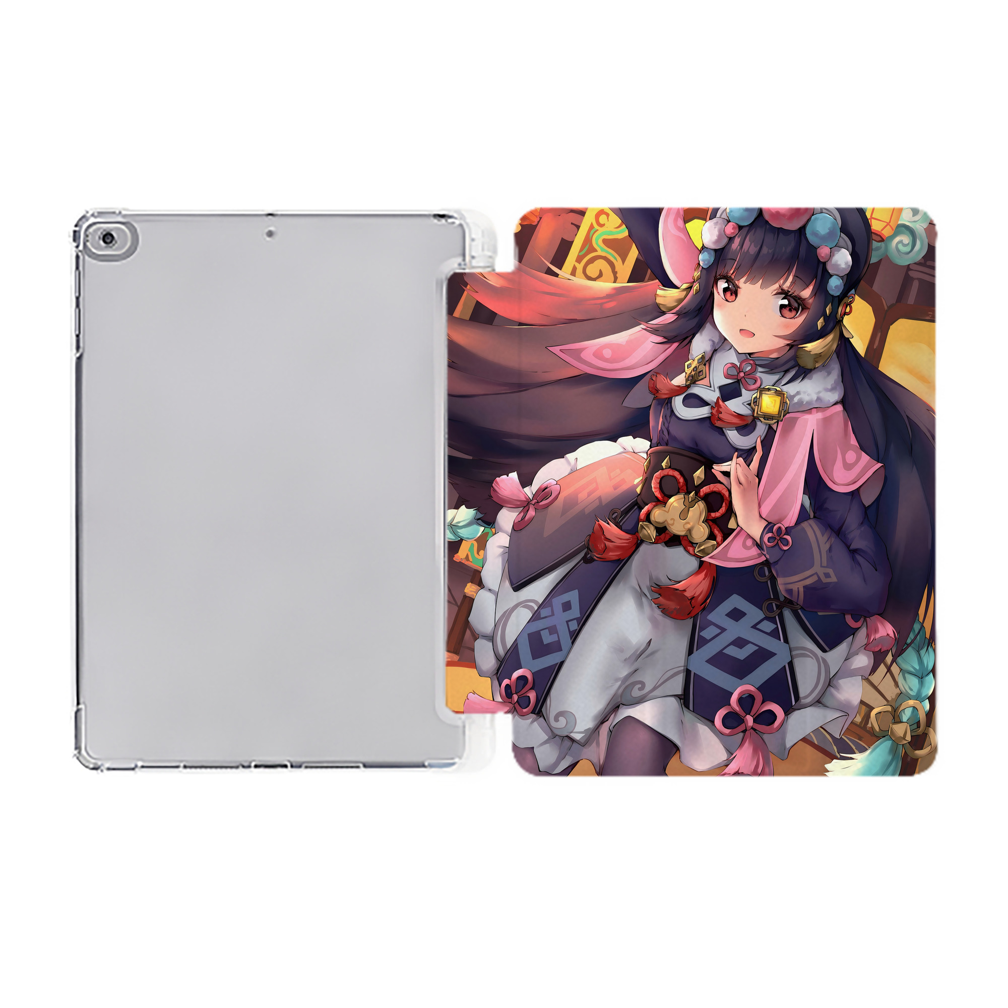 げんし神 genshin IPad ケース ペン収納付き 三つ折りスタンド PUレザー×シリコン 対応機種9.5/10.5/10.9インチ